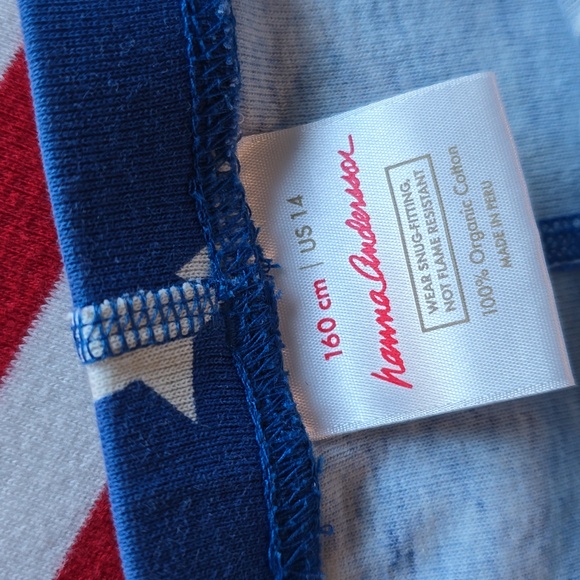 Hanna Andersson Stars & Stripes Kids Unisex PJS Size 14 - Picture 5 of 13